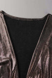 ZJKRL - Celebrities Elegant Solid Fold V Neck A Line Dresses(4 Colors)