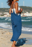 ZJKRL - Casual Street Solid Pocket Solid Color Loose Jumpsuits(4 Colors)