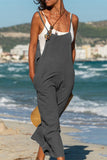 ZJKRL - Casual Street Solid Pocket Solid Color Loose Jumpsuits(4 Colors)
