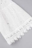 ZJKRL - Sweet Elegant Solid Tassel Embroidered Hollowed Out V Neck A Line Dresses