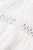 ZJKRL - Sweet Elegant Solid Tassel Embroidered Hollowed Out V Neck A Line Dresses