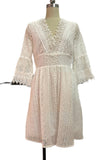 ZJKRL - Sweet Elegant Solid Hollowed Out V Neck Princess Dresses