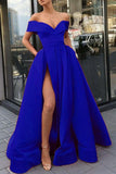 ZJKRL - Elegant Formal Solid Slit V Neck Evening Dress Dresses(12 Colors)