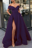 ZJKRL - Elegant Formal Solid Slit V Neck Evening Dress Dresses(12 Colors)