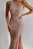 ZJKRL - Celebrities Elegant Solid Sequins Oblique Collar Dresses(3 Colors)