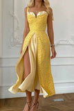 ZJKRL  -  Elegant Print Solid Patchwork Slit V Neck A Line Dresses