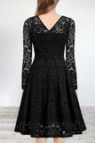 ZJKRL  -  Celebrities Elegant Solid Lace V Neck A Line Dresses(5 Colors)