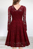 ZJKRL  -  Celebrities Elegant Solid Lace V Neck A Line Dresses(5 Colors)