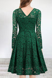 ZJKRL  -  Celebrities Elegant Solid Lace V Neck A Line Dresses(5 Colors)