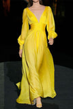 ZJKRL  -  Sexy Elegant Solid Patchwork V Neck Princess Dresses