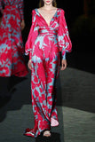 ZJKRL  -  Elegant Floral Patchwork V Neck Printed Dress Dresses