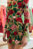 ZJKRL - Sexy Elegant Embroidery Patchwork Half A Turtleneck Wrapped Skirt Dresses