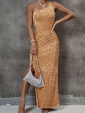 Sexy One Shoulder Sleeveless Party Dress - Split High Design, Elegant Women's Clothing for Night Out, Formal Occasions - Perfect for Dancing, Cocktail Parties, and Special Events