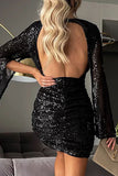 ZJKRL - Sexy Solid Backless Slit V Neck Wrapped Skirt Dresses
