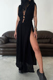 ZJKRL - Sexy Bohemian Solid Slit V Neck Beach Dresses(3 Colors)