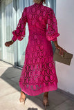 ZJKRL - Celebrities Elegant Solid Hollowed Out Half A Turtleneck Waist Skirt Dresses(4 Colors)