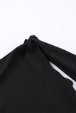 ZJKRL - Elegant Solid Patchwork Oblique Collar One Step Skirt Dresses