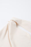 ZJKRL - Elegant Solid Patchwork Oblique Collar One Step Skirt Dresses