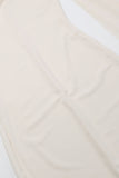 ZJKRL - Elegant Solid Patchwork Oblique Collar One Step Skirt Dresses