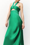 Sexy Solid Frenulum Halter One Step Skirt Dresses