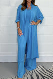 Zjkrl - Elegant Simplicity Solid Patchwork Backless Halter Two Pieces(Jumpsuits, jackets)