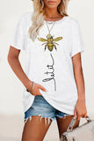 Zjkrl - Casual Animal Letter Print Patchwork O Neck T-Shirts