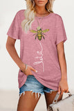 Zjkrl - Casual Animal Letter Print Patchwork O Neck T-Shirts