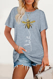 Zjkrl - Casual Animal Letter Print Patchwork O Neck T-Shirts