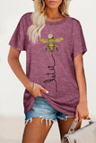 Zjkrl - Casual Animal Letter Print Patchwork O Neck T-Shirts