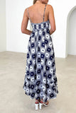 Zjkrl - Sexy Geometric Print Backless Sling Dresses