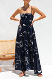 Zjkrl - Sexy Geometric Print Backless Sling Dresses
