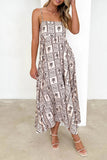 Zjkrl - Sexy Geometric Print Backless Sling Dresses