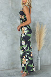 Zjkrl - Sexy Floral Zipper U Neck One Step Skirt Dresses