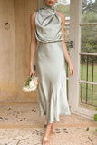 ZJKRL - Elegant Solid Fold Turtleneck One Step Skirt Dresses(5 Colors)