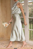ZJKRL - Elegant Solid Fold Turtleneck One Step Skirt Dresses(5 Colors)
