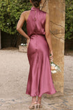 ZJKRL - Elegant Solid Fold Turtleneck One Step Skirt Dresses(5 Colors)