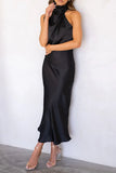 ZJKRL - Elegant Solid Fold Turtleneck One Step Skirt Dresses(5 Colors)