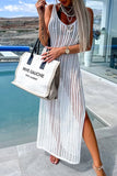 Sexy Vacation Solid Hollowed Out Slit Swimwears Cover Up(5 Colors)