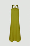 Casual Simplicity Solid Slit V Neck Sleeveless Dresses