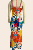 ZJKRL - Sexy Flowers Print Patchwork One Step Skirt Dresses