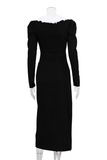 ZJKRL - Celebrities Elegant Slit Contrast Peter Pan Collar One Step Skirt Dresses