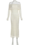 ZJKRL - Elegant Patchwork Backless Off Shoulder Long Dresses