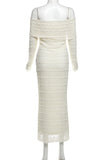 ZJKRL - Elegant Patchwork Backless Off Shoulder Long Dresses