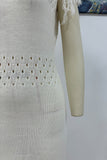 ZJKRL - Casual Hollow Out Tassel O Neck Sweater Dress Dresses