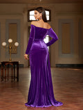 Elegant Asymmetrical Off Shoulder Dress for Party & Banquet, Women's Split Thigh Clothing