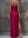 Sexy One Shoulder Sleeveless Party Dress - Split High Design, Elegant Women's Clothing for Night Out, Formal Occasions - Perfect for Dancing, Cocktail Parties, and Special Events