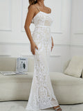 Elegant Skinny Sequined Dress, Sleeveless Floor Length Dress For Party & Banquet, Women's Clothing