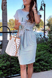 ZJKRL  -  Striped Knot Design Grey Midi Dress(5 Colors)