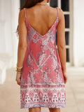 Paisley Print Cami Dress, Boho Holiday Sleeveless V Neck Dress, Women's Clothing