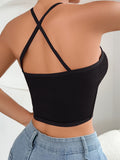 Sexy Seamless Halter Neck Mesh Ribbed Cami Vest Top - Ultra Breathable, Stretchy, and Comfortable - Perfect for Women's Lingerie, Underwear, and Loungewear